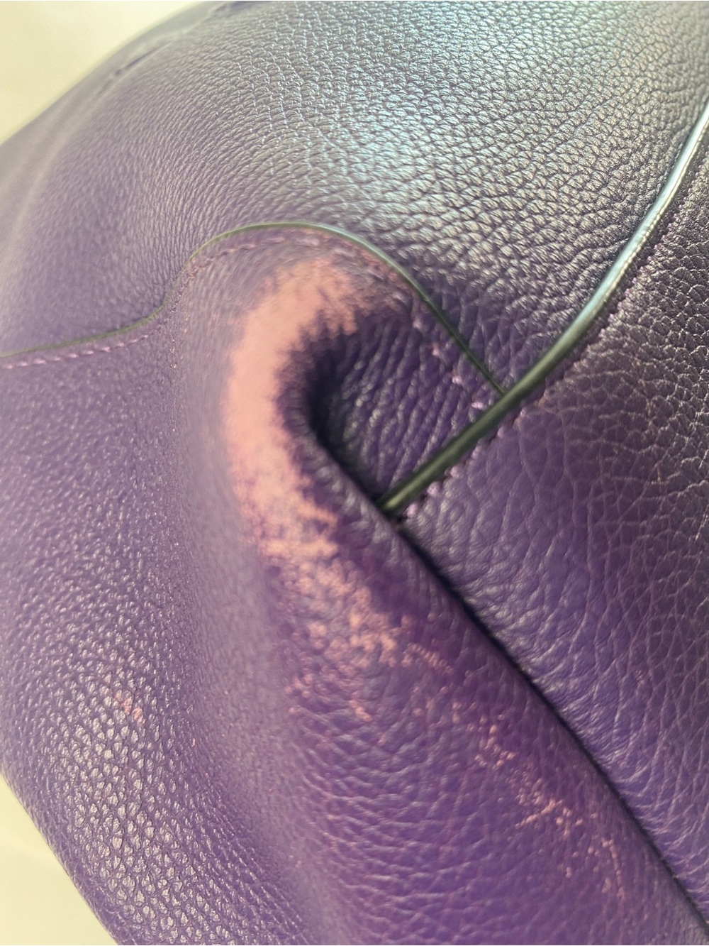Coach Deep Purple Leather Shoulder Bag with Embossed Carriage - Picture 16 of 16